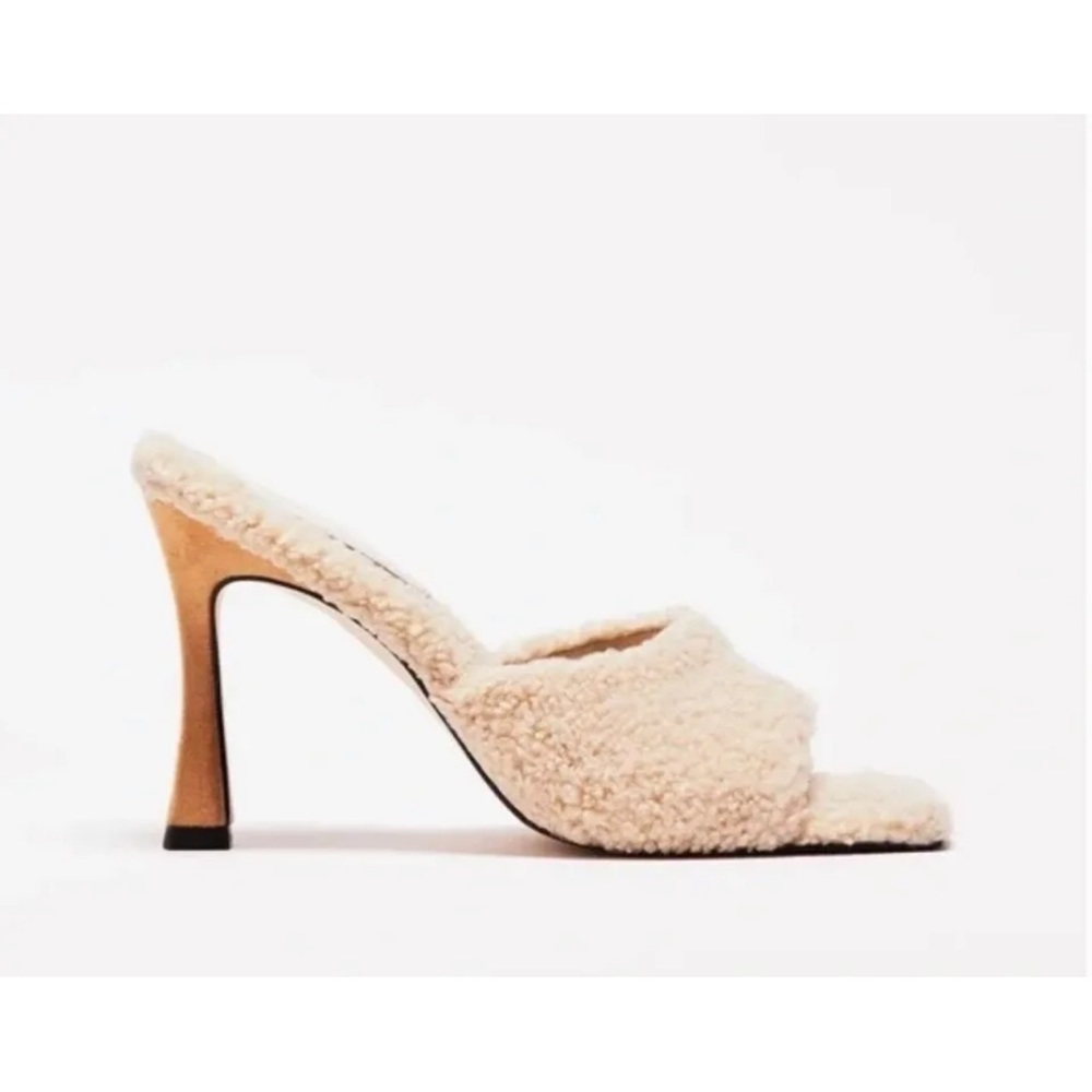 NIB Good American Standout Sherpa Mule Heel Size 7.5